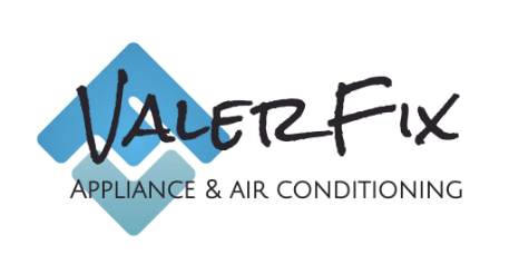 Valer Fix: existing blue-diamond and cursive wordmark